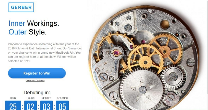 Gerber MacBook Air giveaway page