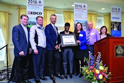 Local dignitaries join Uponor North America executives in celebrating the Manufacturers Alliance award Local dignitaries join Uponor North America executives in celebrating the Manufacturers Alliance award