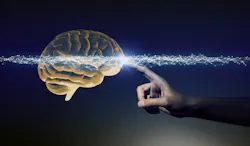 touching human brain