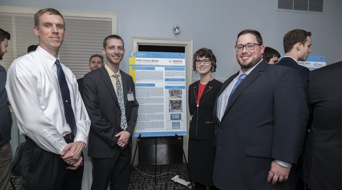 ELECOMP students presenting their research and insights at the University of Rhode Island&rsquo;s ELECOMP Capstone Summit 2018.