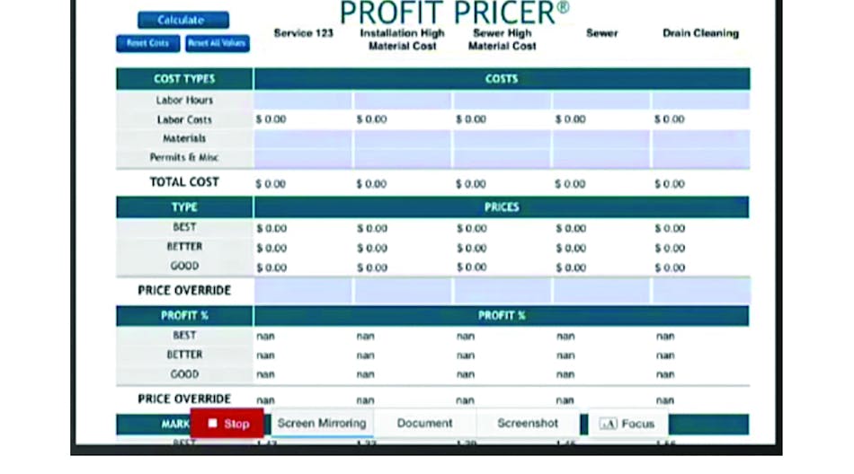 The Profit Rhino pricing tool.