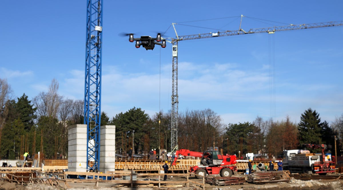 Contractormag 12095 Drone At Construction Site
