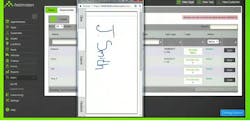 The Fieldmotion client signature capture screen.