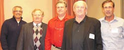 Pictured left to right are participants of the SSPMA Forum in Indianapolis David Frame Bob Frame Plumbing Charles White Vice President of Technical and Code Services for Plumbing Heating Cooling Contractors National Association Jeff Hawks Champion Pump and SSPMArsquos moderator and Stephen Pfendler PIPE Inc Pictured left to right are participants of the SSPMA Forum in Indianapolis David Frame Bob Frame Plumbing Charles White Vice President of Technical and Code Services for Plumbing Heating Cooling Contractors National Association Jeff Hawks Champion Pump and SSPMArsquos moderator and Stephen Pfendler PIPE Inc