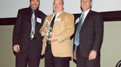 Aflac awards EMCOR Services Aircond with Partner of the Year recognition. Pictured from left to right: Kevin McCarty, Senior Manager for Support Services, Aflac, Paul Hill, Senior Sales Executive, EMCOR Services Aircond, and Alfred Blackmar, Vice President of Facilities, Aflac.