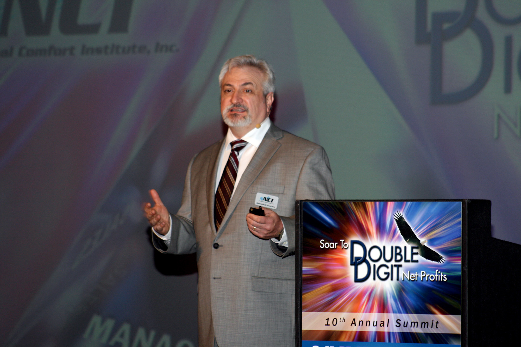 Dominick Guarino National Comfort Institute Chairman CEO introduces NCIs 4Dimensional PerformanceBased Contracting Business Model at the Summit 2013 Opening Session