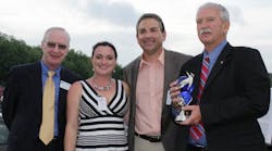 Tony Sheridan, President of the Chamber of Commerce of Eastern CT, Tricia Walsh, President of the Greater Mystic Chamber of Commerce, VP Jonathan Duncklee, and Founder/President Les Duncklee