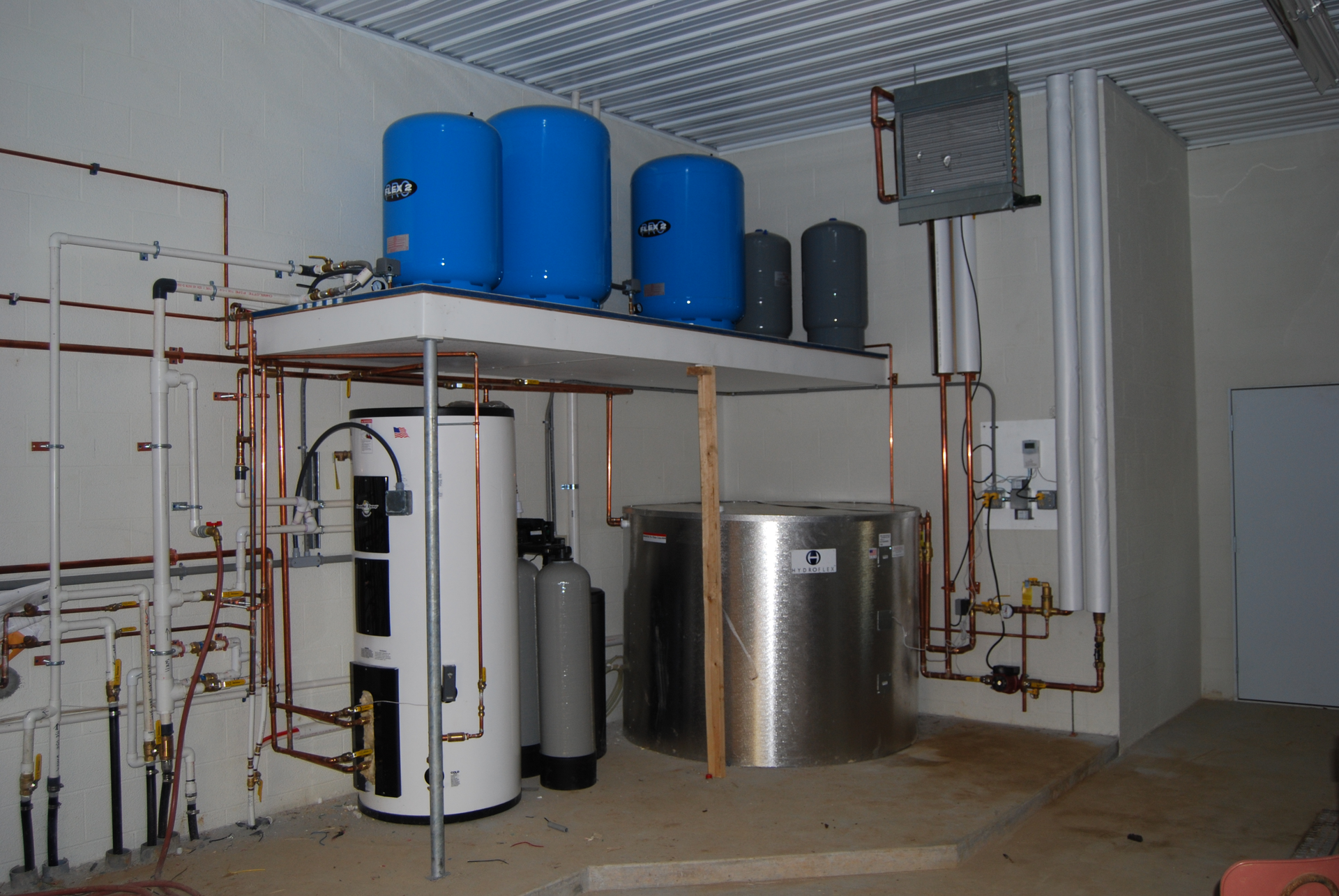 The mechanical room at Louden Farms