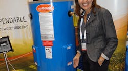 Next Generation Energy Sales Manager April Porterfield poses with the SunBandit.