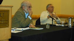 ACEEE&apos;s Harvey Sachs (left) looks on as AHRI&apos;s Frank Stanonik responds to a question from the audience.