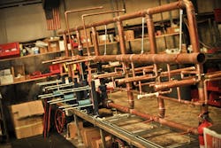 Prefabricated plumbing ldquobatteriesrdquo are just some of the many assemblies that Cannistraro prefabricates at its stateoftheart manufacturingfabrication facility Prefabricated plumbing ldquobatteriesrdquo are just some of the many assemblies that Cannistraro prefabricates at its stateoftheart manufacturingfabrication facility