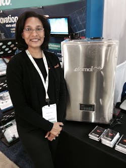 Grand Hallrsquos Kari Yeh shows the Eternal Hybrid GU120 tankless water heater that needs just a frac12in gas line and boasts 96 efficiency Grand Hallrsquos Kari Yeh shows the Eternal Hybrid GU120 tankless water heater that needs just a frac12in gas line and boasts 96 efficiency