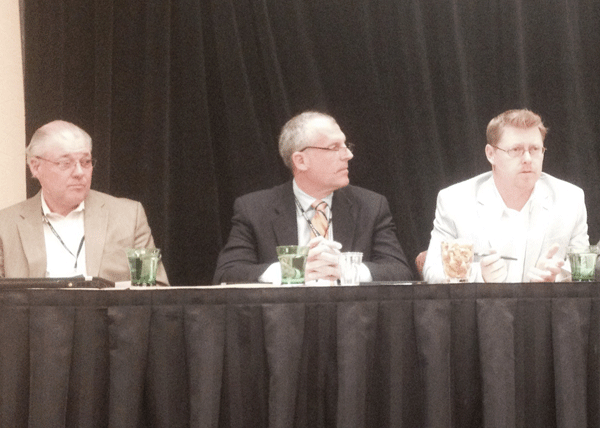 Technology experts Jim Wenninger left to right Steve Metzman and Ben Robbins advised contractors to plan mobile deployments carefully