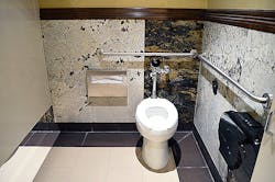 Gas station guests are treated to granite and marble Flush valves are from Sloan Gas station guests are treated to granite and marble Flush valves are from Sloan