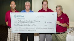 Philip Megna, President, EMCOR Services Northeast, pictured far right, along with participants,presented a $10,000 check for The National Center for Missing &amp; Exploited Children during ceremonies at the EMCOR In Greater Boston 7th Annual Golf Tournament Invitational.