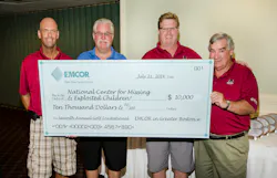 Philip Megna President EMCOR Services Northeast pictured far right along with participantspresented a 10000 check for The National Center for Missing amp Exploited Children during ceremonies at the EMCOR In Greater Boston 7th Annual Golf Tournament Invitational Philip Megna President EMCOR Services Northeast pictured far right along with participantspresented a 10000 check for The National Center for Missing amp Exploited Children during ceremonies at the EMCOR In Greater Boston 7th Annual Golf Tournament Invitational