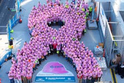 EMCORMarelich Tishman Speyer and Lend Lease employees formed EMCORrsquos signature Pink Hard Hat Ribbonthe worldrsquos 1st formed atop a high riseon October 2nd a visual kickoff for Breast Cancer Awareness Month and call to action for EMCORrsquos lsquoProtect Yourself Get Screened Todayrsquo campaign EMCORMarelich Tishman Speyer and Lend Lease employees formed EMCORrsquos signature Pink Hard Hat Ribbonthe worldrsquos 1st formed atop a high riseon October 2nd a visual kickoff for Breast Cancer Awareness Month and call to action for EMCORrsquos lsquoProtect Yourself Get Screened Todayrsquo campaign