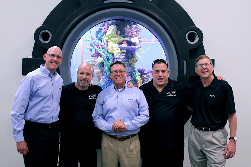 The GF Piping Systems39 39Tanked Team39 From left James Jackson Head of Business Unit Americas for GF Piping Systems Brett Raymer Acrylic Tank Manufacturing39s COO Brian LaBelle GF Piping System39s Director of Business Development Water Treatment amp Energy Wayde King Acrylic Tank Manufacturing39s CEOFounder and Tom Sixsmith GF Piping Systems39 Senior Technical Director