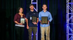 The three winners from the PHCC Educational Foundation&apos;s Plumbing Apprentice Contest. From left to right: Alexa Serafinn, Nathan Boggs and Tyler Arndt.