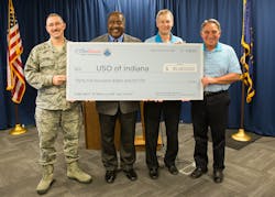 Tom Huntington WaterFurnace president and CEO presented the check during an Oct 23 news conference at the companyrsquos corporate headquarters in Fort Wayne Ind From left to right Col Patrick Renwick Wing Commander 122nd ANG James Pridgen President amp CEO USO of Indiana Carl Huber VP of Corporate Quality WaterFurnace International Tom Huntington President amp CEO WaterFurnace International Tom Huntington WaterFurnace president and CEO presented the check during an Oct 23 news conference at the companyrsquos corporate headquarters in Fort Wayne Ind From left to right Col Patrick Renwick Wing Commander 122nd ANG James Pridgen President amp CEO USO of Indiana Carl Huber VP of Corporate Quality WaterFurnace International Tom Huntington President amp CEO WaterFurnace International