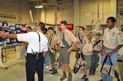Plumbing Contractors Association of Chicago Director Brian Wilk Bishop Plumbing Inc leads a delegation of local Boy Scouts around the UArsquos Instructor Day training facilities at Washtenaw College in Ann Arbor Michigan Plumbing Contractors Association of Chicago Director Brian Wilk Bishop Plumbing Inc leads a delegation of local Boy Scouts around the UArsquos Instructor Day training facilities at Washtenaw College in Ann Arbor Michigan