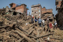 Volunteers and Nepal Scouts clear debris in a square on May 1 2015 in Harisiddhi Nepal A major 78 earthquake hit Kathmandu midday on Saturday and was followed by multiple aftershocks that triggered avalanches on Mt Everest which buried mountain climbers in their base camps Many houses buildings and temples in the capital were destroyed during the earthquake leaving over 6000 dead and many more trapped under the debris Volunteers and Nepal Scouts clear debris in a square on May 1 2015 in Harisiddhi Nepal A major 78 earthquake hit Kathmandu midday on Saturday and was followed by multiple aftershocks that triggered avalanches on Mt Everest which buried mountain climbers in their base camps Many houses buildings and temples in the capital were destroyed during the earthquake leaving over 6000 dead and many more trapped under the debris