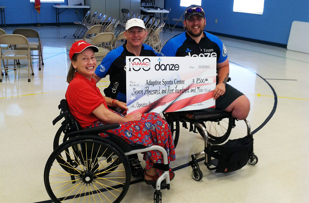 LR Corbin Ensign VAMAC vice presidentowner Michael Werner CEO and president of GerberDanze and Sgt Michael J Frazier USMC Ret