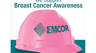 A section of the Pink Hard Hat posters Emcor will be displaying on its service vehicles.