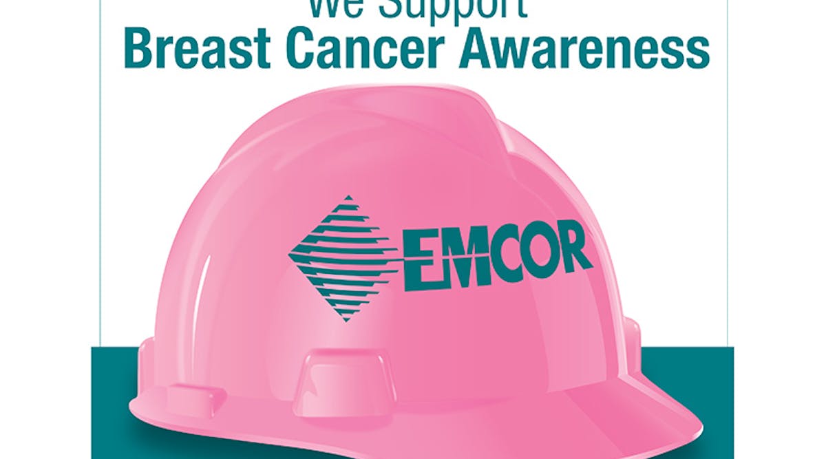 A section of the Pink Hard Hat posters Emcor will be displaying on its service vehicles.