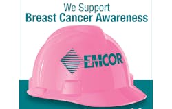 A section of the Pink Hard Hat posters Emcor will be displaying on its service vehicles A section of the Pink Hard Hat posters Emcor will be displaying on its service vehicles