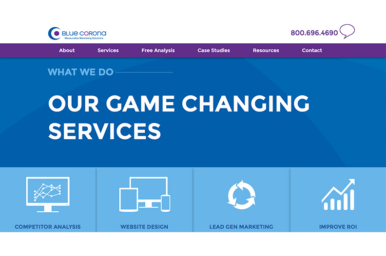 The Blue Corona homepage