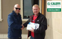 Pictured lefttoright are Ryan Bristow Equipco Ltd and Bill Olschewski Tip Top Pumbing Pictured lefttoright are Ryan Bristow Equipco Ltd and Bill Olschewski Tip Top Pumbing