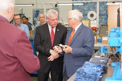 Mayor Scott Avedisian of Warwick Rhode Island and Hans Kuster President and owner of AquaMotion Mayor Scott Avedisian of Warwick Rhode Island and Hans Kuster President and owner of AquaMotion