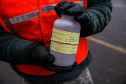 The National Guard receive water samples from residents at a fire station January 21 2016 in Flint Michigan The city39s water supply hd been contaminated by lead after a switch from Lake Huron to the Flint river as a source in April 2014 The National Guard receive water samples from residents at a fire station January 21 2016 in Flint Michigan The city39s water supply hd been contaminated by lead after a switch from Lake Huron to the Flint river as a source in April 2014