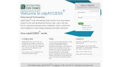 The cdpACCESS opening screen. Here, you can create your account at the bottom of the page, then sign in to begin working.