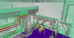 A 3D model overlayed with point cloud data A 3D model overlayed with point cloud data