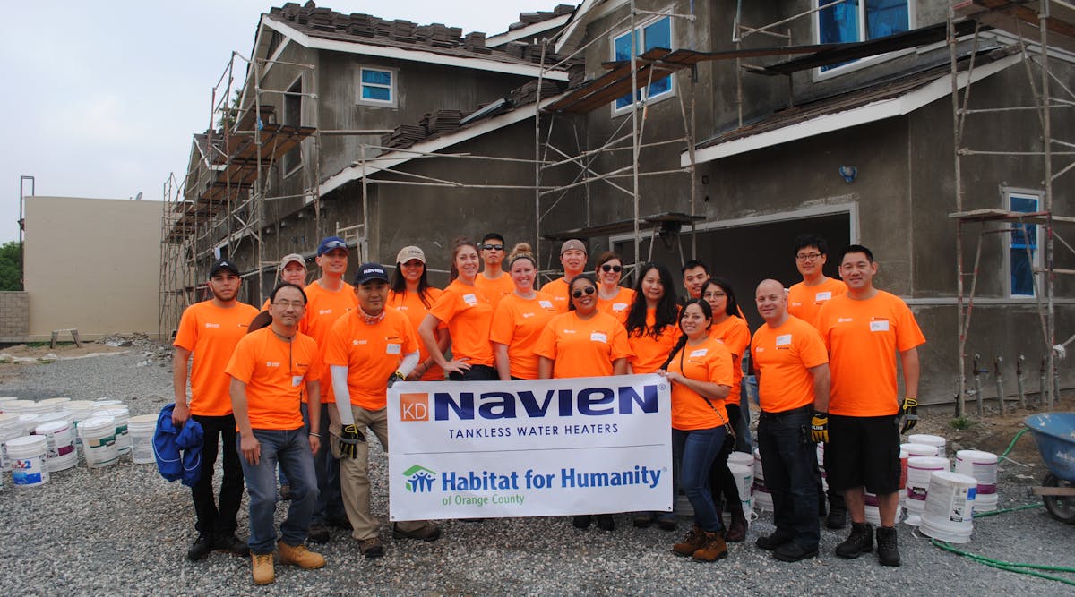 Nineteen volunteers from Navien met with Habitat for Humanity on March 18th to donate their time and expertise. The townhomes, once finished will provide affordable housing for veterans and senior citizens.