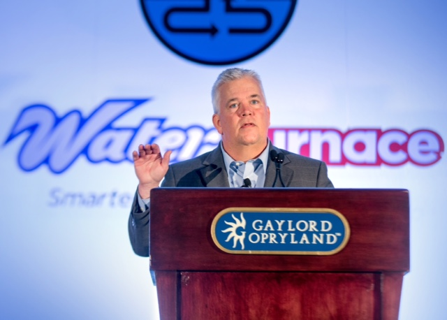 WaterFurnace Senior Vice President of Sales and Marketing Michael Albertson during the meeting