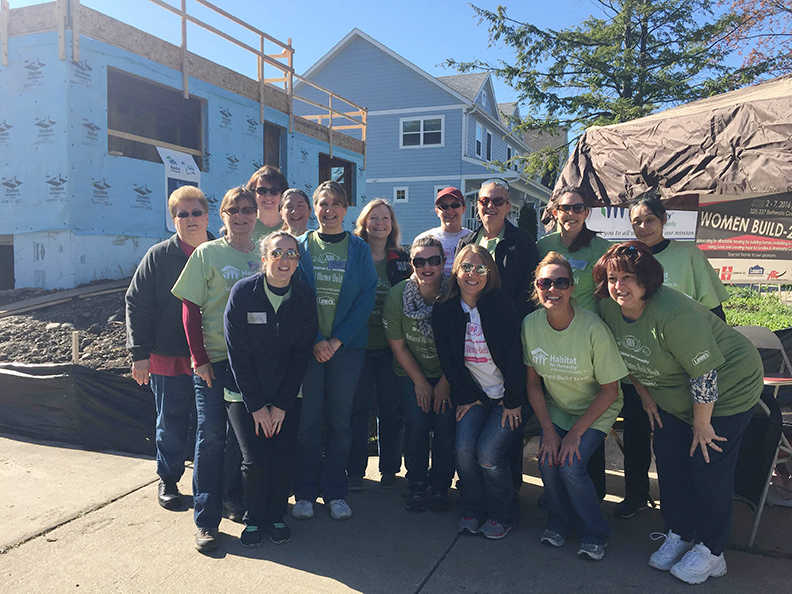 A womanled team of 18 volunteers from Bradley Corp assisted in building this yearrsquos Habitat for Humanity39s Women Build house by constructing the homersquos stairs and wall frames installing dry wall and raising garage walls