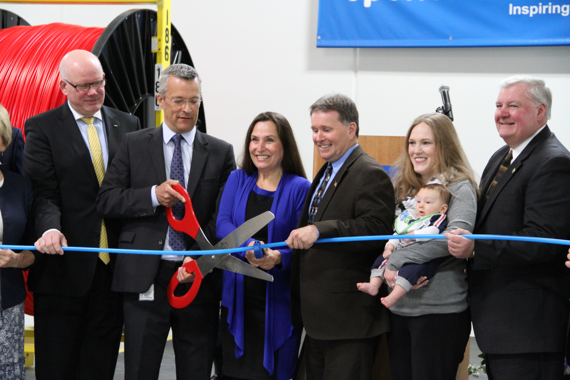 From L to R Jyri Luomakoski CEO Uponor Corporation Bill Gray President Uponor North America The Hon Mary HamannRoland Mayor of Apple Valley Ed Kearney Apple Valley Chamber President The Hon Anna Wills MN State Representative The Hon Greg Clausen MN Senator