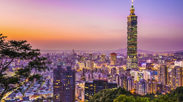 Skyline view of Taipei, Taiwan.