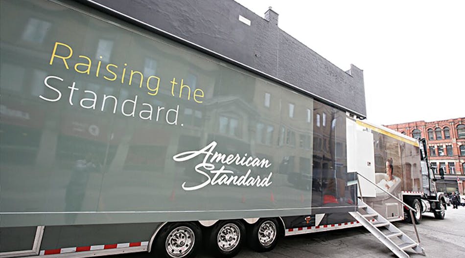Exterior of the Beauty in Motion mobile showroom.