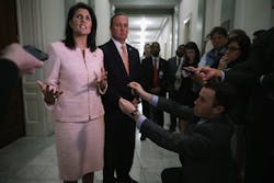 WASHINGTON DC April 28th South Carolina Gov Nikki Haley L and Rep Jeff Duncan RSC talk to reporters after she testified before the House Homeland Security Committee39s Oversight and Management Efficiency Subcommittee WASHINGTON DC April 28th South Carolina Gov Nikki Haley L and Rep Jeff Duncan RSC talk to reporters after she testified before the House Homeland Security Committee39s Oversight and Management Efficiency Subcommittee