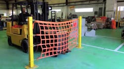 Safety net barrier testing: Heavy duty barrier nets are used in loading docks and hazard areas.