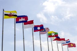 National flags of the member countries of the ASEAN economic community National flags of the member countries of the ASEAN economic community