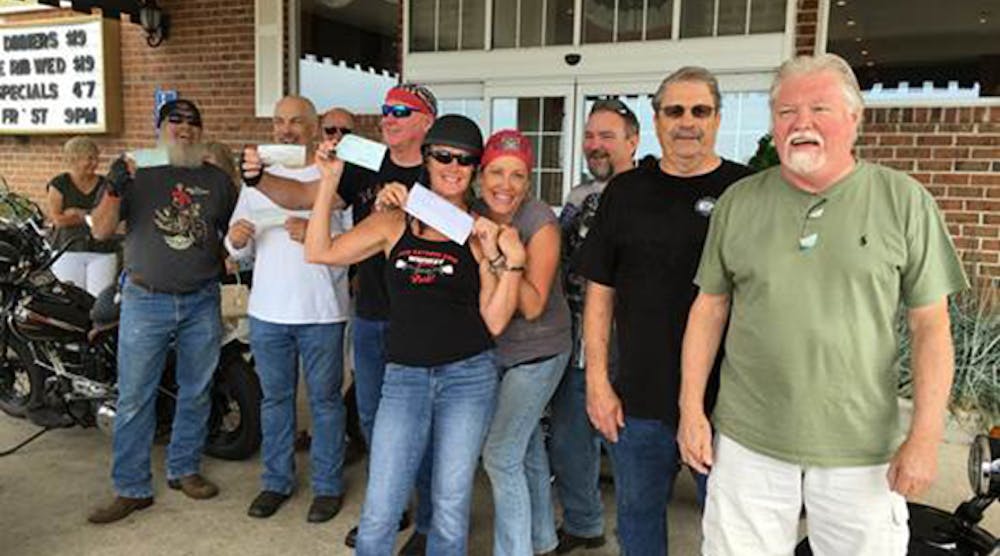 Motorcycle riders participating in OESP&apos;s &apos;Care to Ride&apos; event.