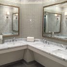 A view of the newly renovated bathrooms at the historic Drake Hotel