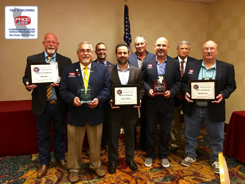 L to R John Stevenson SecretaryTreasurer PHCC of California Past President Louis Senteno Vice President Terry Risse President Geno Caccia Director Jake Newman Past President amp Director Mike Barker Director Julio Jaime amp Past President amp Director George Salet