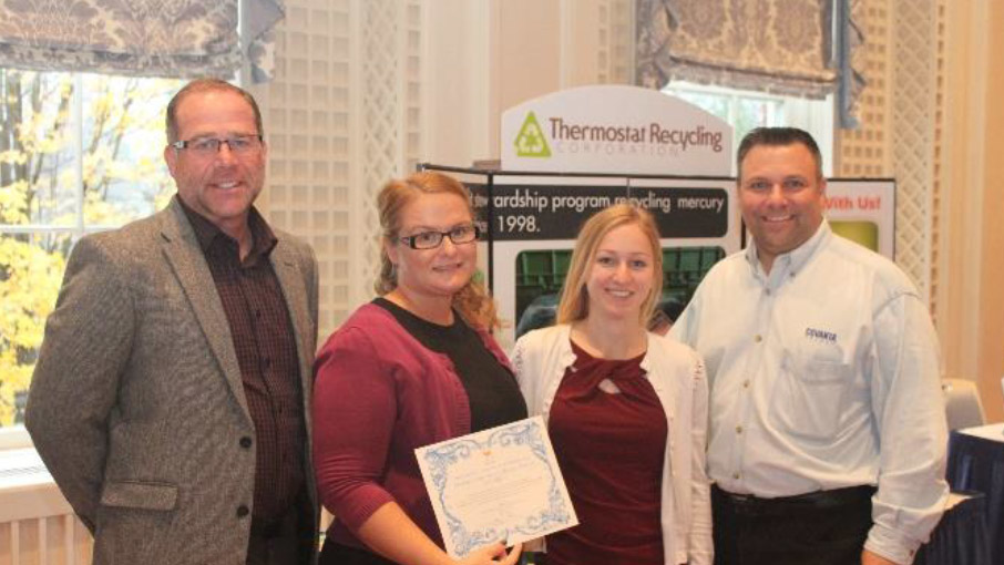 Pictured lr Andrew Radin OCRRA Ann Fordock OCRRA Piper Mlsna TRC Kenneth Armellino Covanta