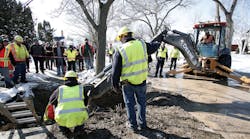 City of Flint, Michigan workers prepare to replace a lead water service line pipe at the site of the first Flint home with high lead levels to have its lead service line replaced under the Mayor&apos;s Fast Start program, on March 4, 2016 in Flint, Michigan.